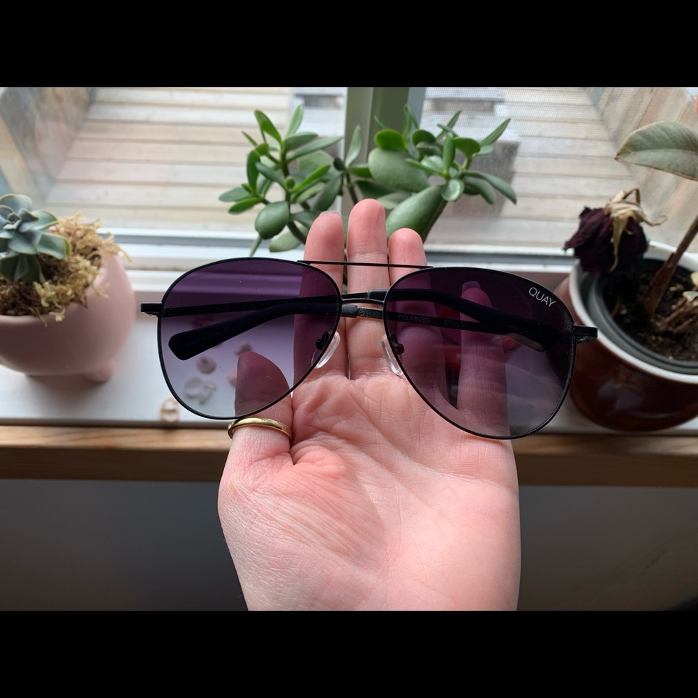 Black quay aviator sunglasses